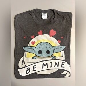 Baby Yoda Graphic T-shirt Size M The Mandalorian Be Mine Grogu Star Wars Disney